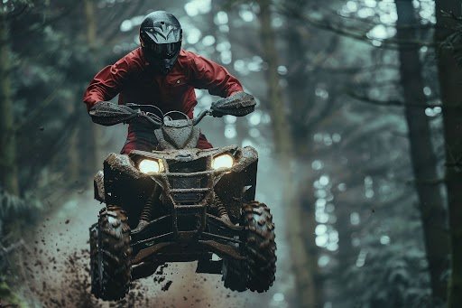 Lander XD 125UF ATV safety helmet with modern design placed for rider protection, showcasing durable build and essential gear for safe biking and off-road riding.